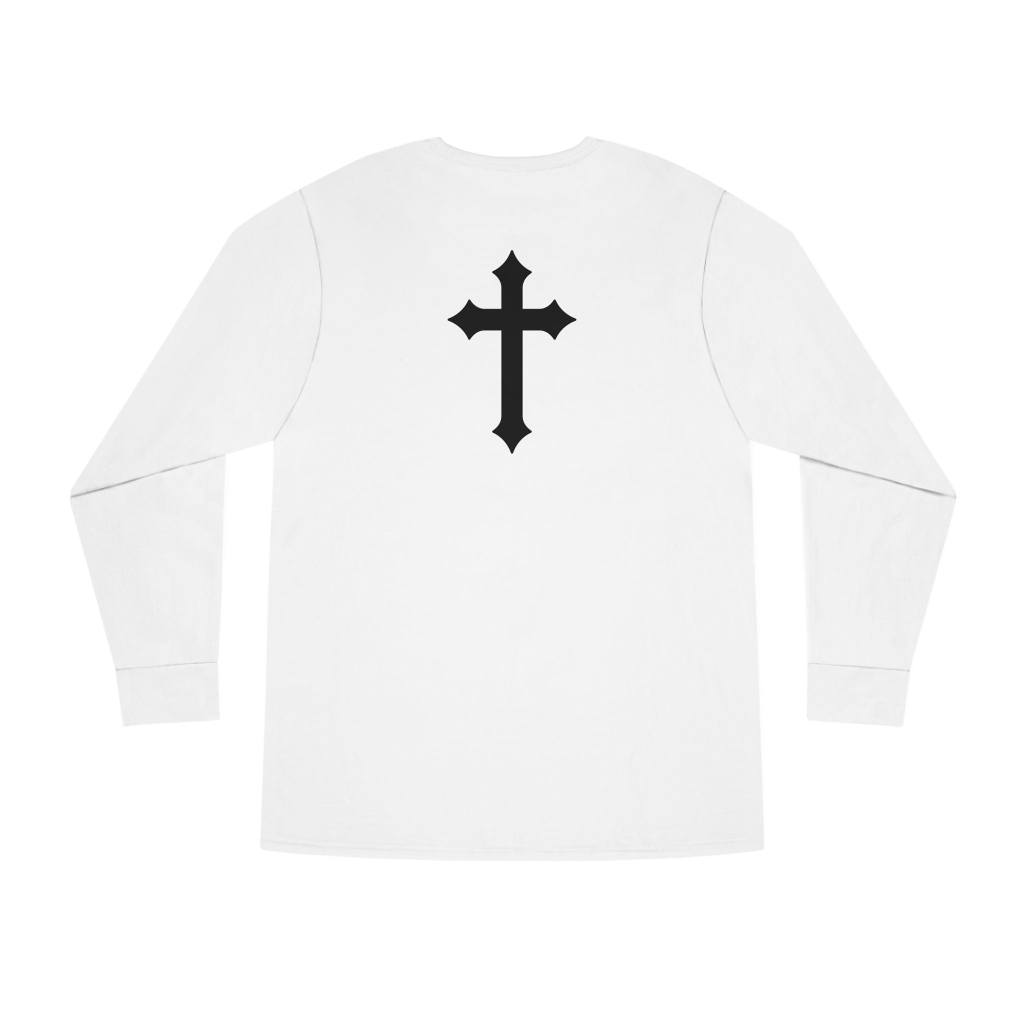 PREMIUM WHITE A CROSS LONG SLEEVE CREWNECK