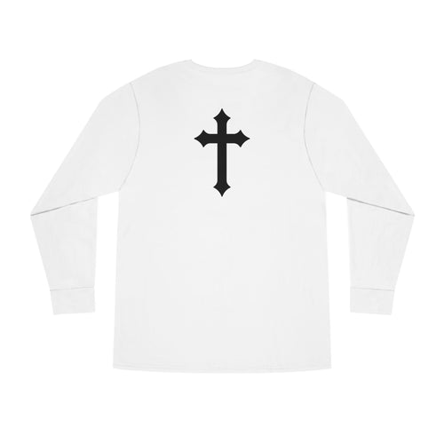 PREMIUM WHITE A CROSS LONG SLEEVE CREWNECK